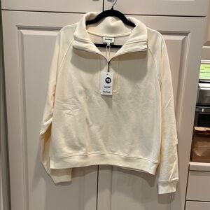 Darling Off-White Half-Zip Sweatshirt cream woman’s XL
